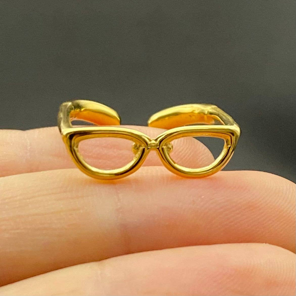 18K Gold Plated Stainless Steel Sunglasses Ring - FGS