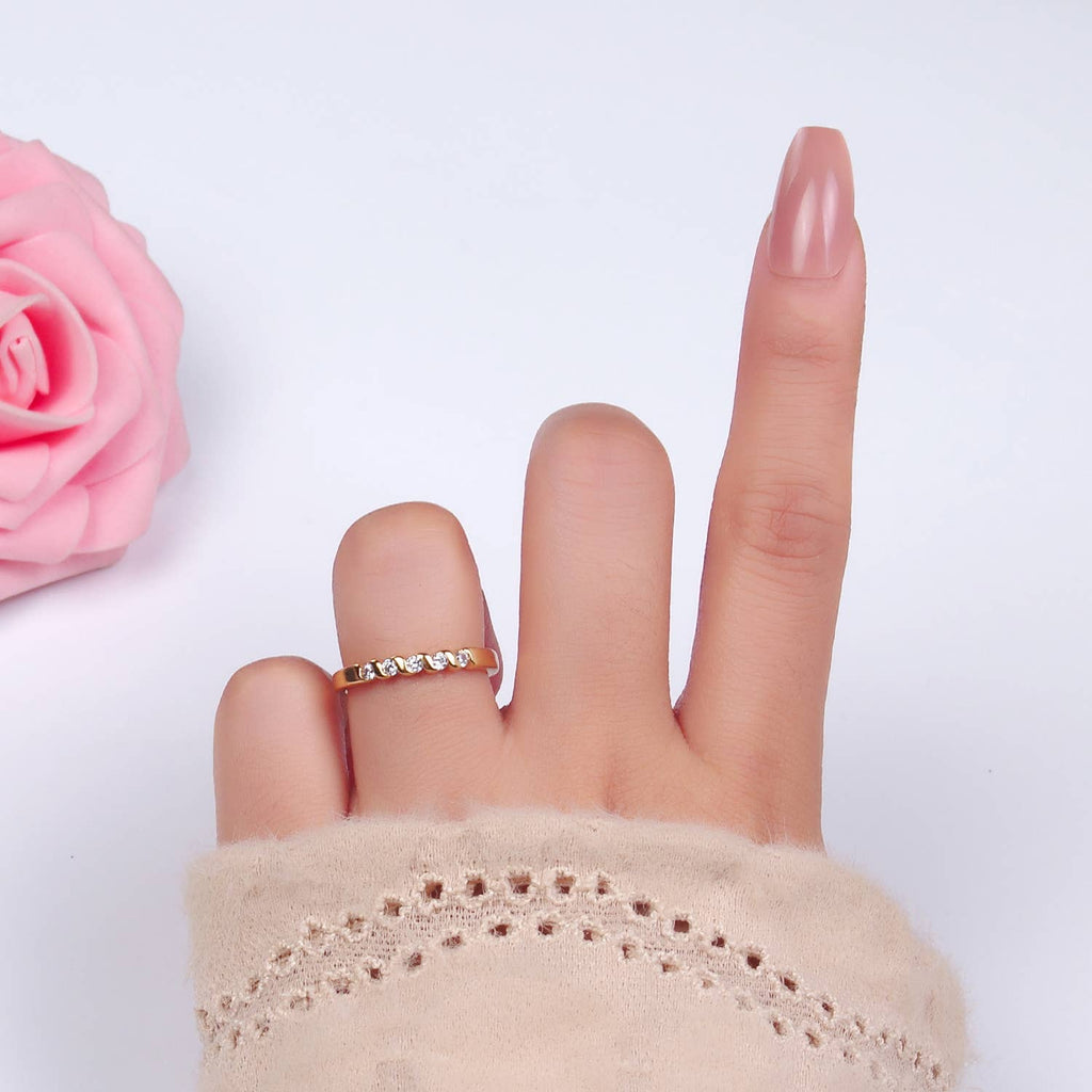16K Gold Filled CZ Adjustable Minimalist Twisted Ring | U467