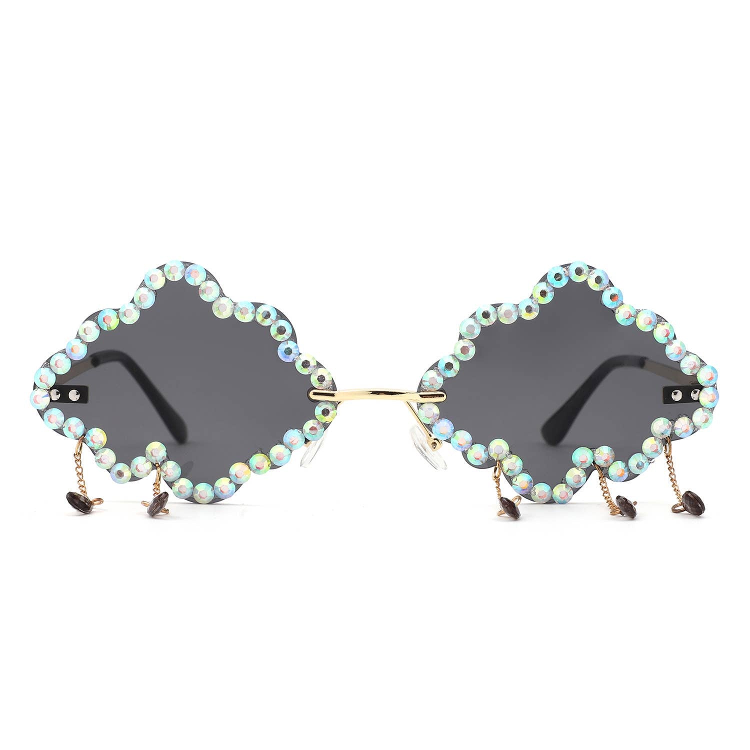 Rhinestone Cloud Irregular Shades Crystal Charm Sunglasses