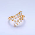 24K Gold Filled Marquise CZ Wrap Claw Ring | O551