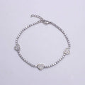 7"Gold Filled Clear CZ Heart Tennis Chain Bracelet