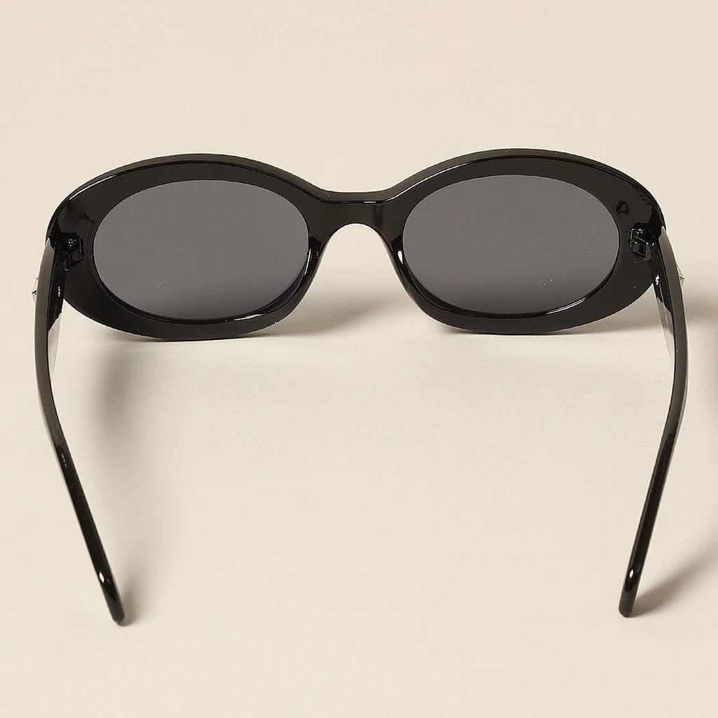 Women's Trendy Oval Glitter Sunglasses