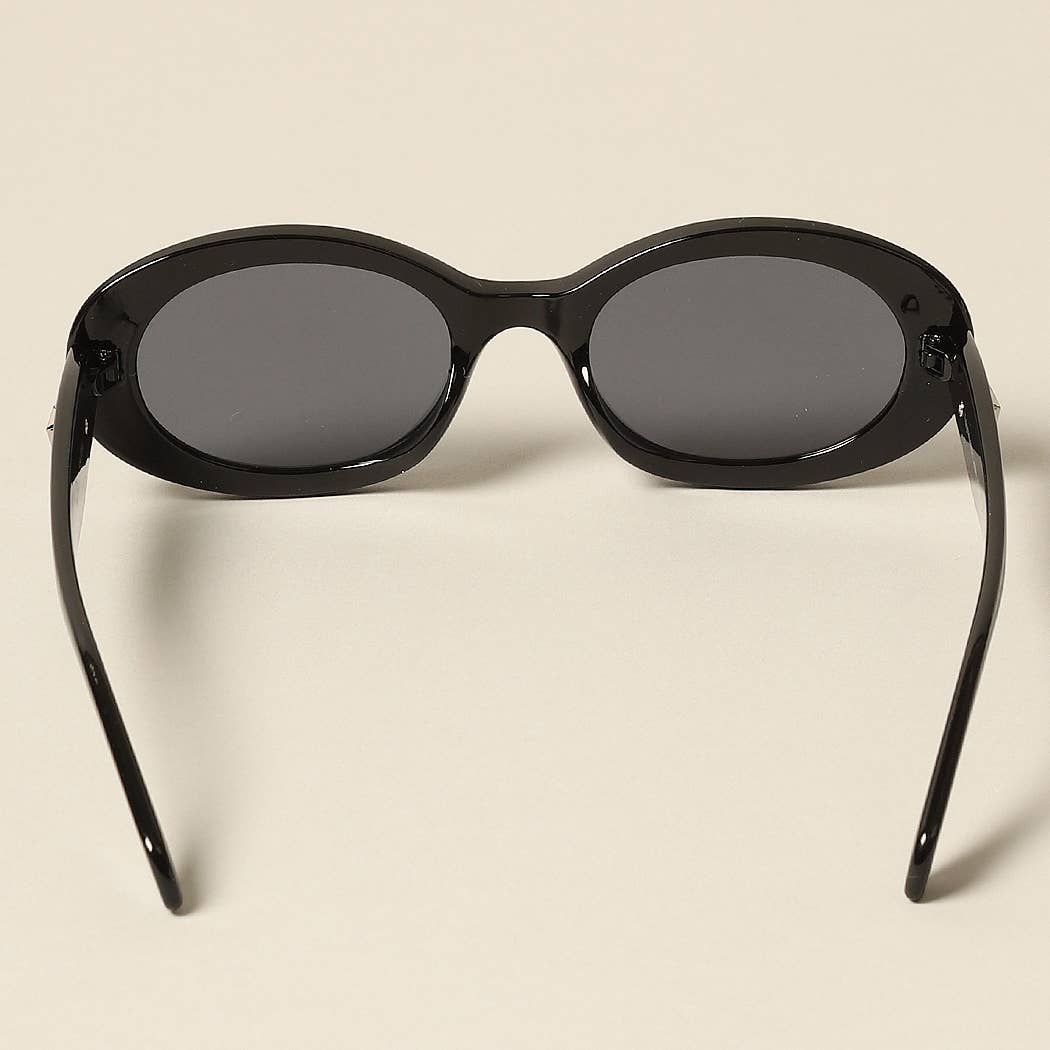 Women's Trendy Oval Glitter Sunglasses