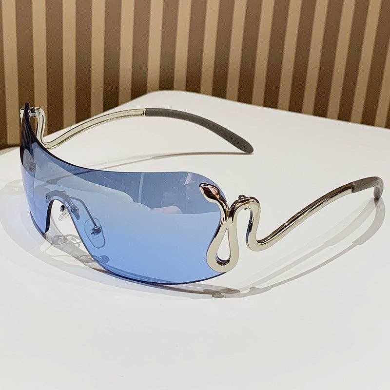 Retro One-Piece Snake Sunglasses for Women Stylish UV Protection