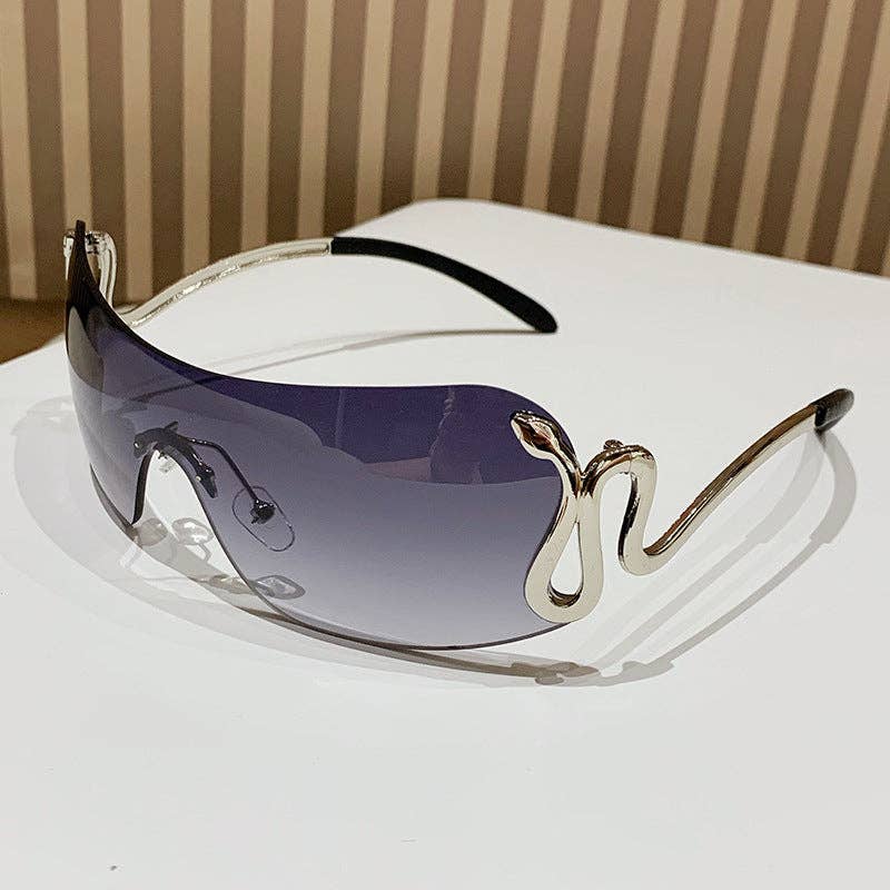 Retro One-Piece Snake Sunglasses for Women Stylish UV Protection