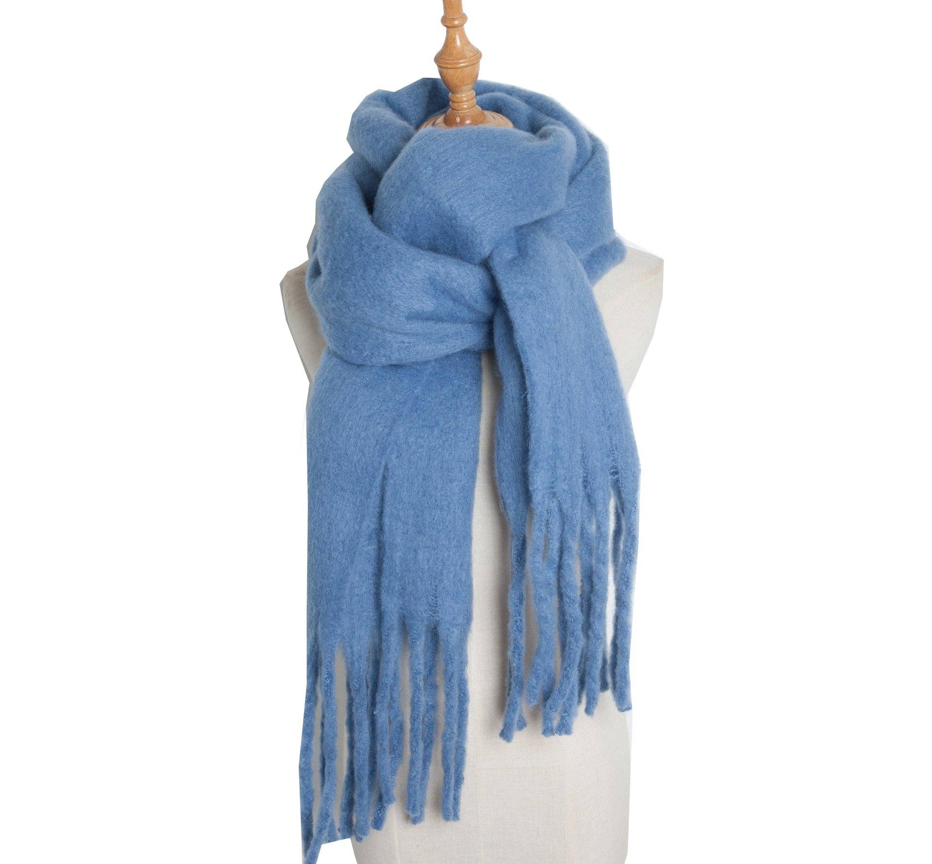 Solid Color Simple Tassel Scarves DPKS1011