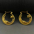 Moon Star 18K Gold Plated S.Steel Hoop Earrings - FGS/MS