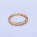 16K Gold Filled CZ Adjustable Minimalist Twisted Ring | U467