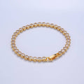 24K Gold Filled Round Bezel 7inch Tennis Bracelet | WA-2980