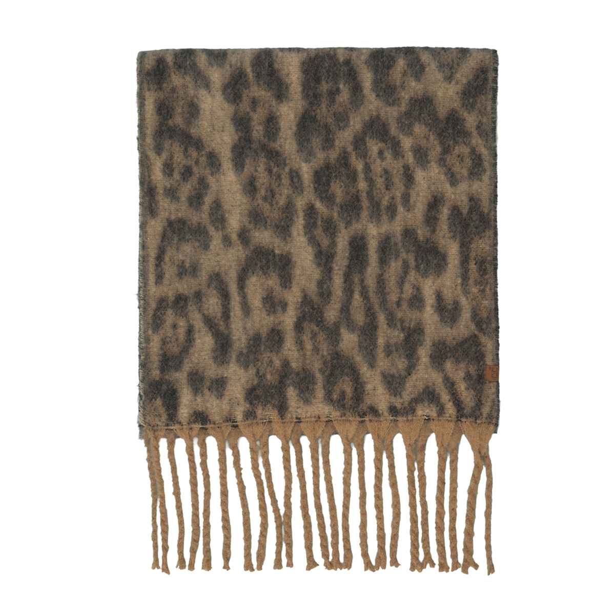 Woven Leopard Print Scarf
