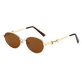 Oval Frame Metal Sunglasses UV400 Protection Stylish