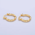 24K Gold Filled Minimalist Molten Latch Hoop Earrings | AB548