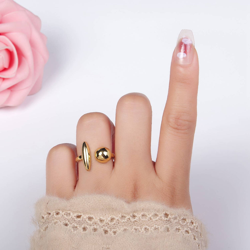 24K Gold Filled Round Sphere Shaped Wrapped Ring | O351
