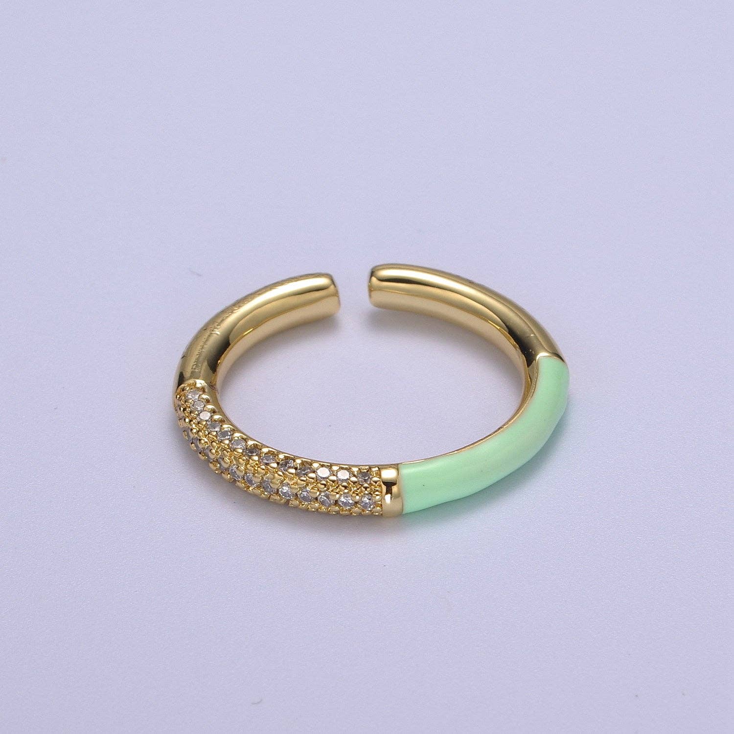 14K Gold Filled CZ Colorful Enamel Adjustable Ring S170~S179