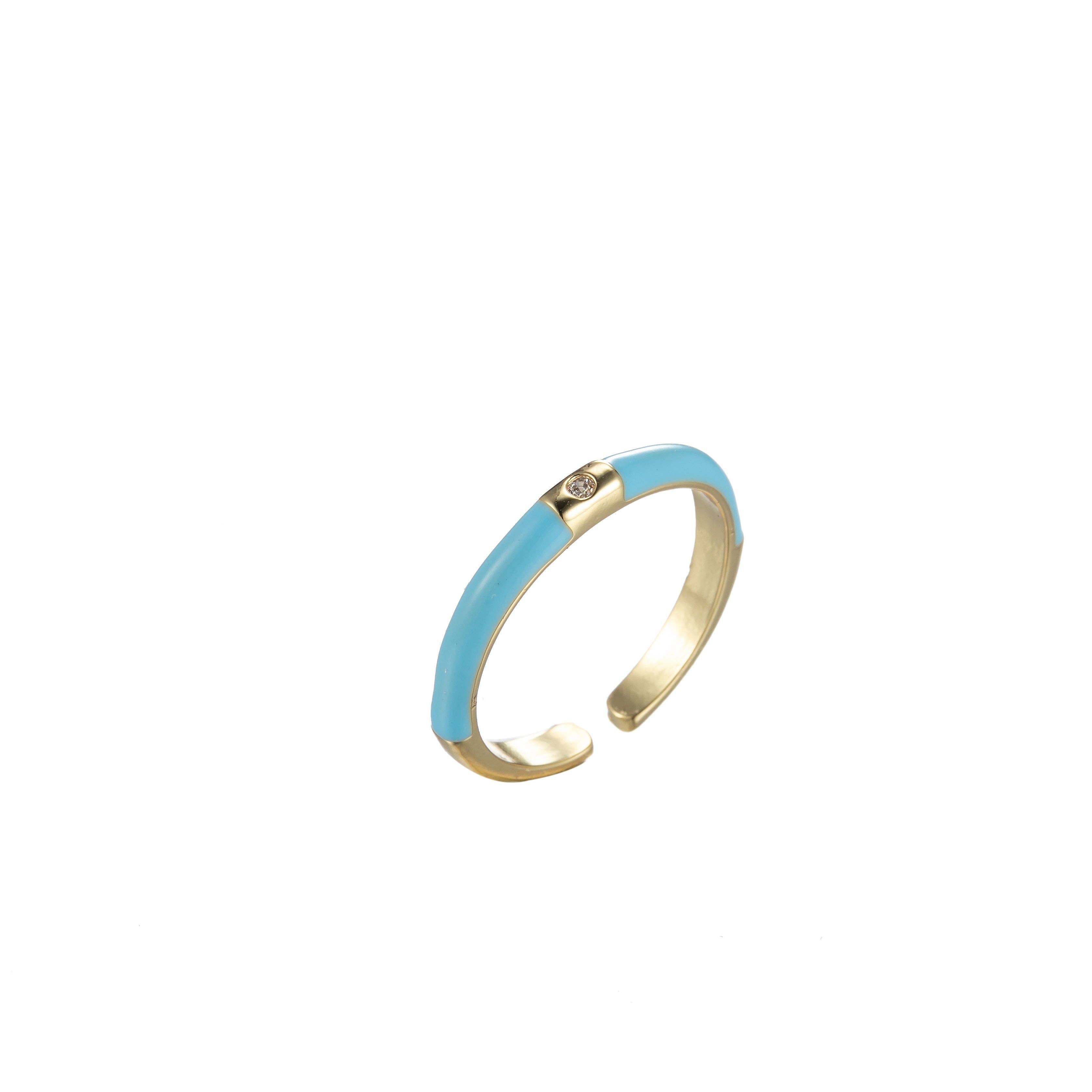 Gold Filled Colorful Enamel Stack Rings O860~O869