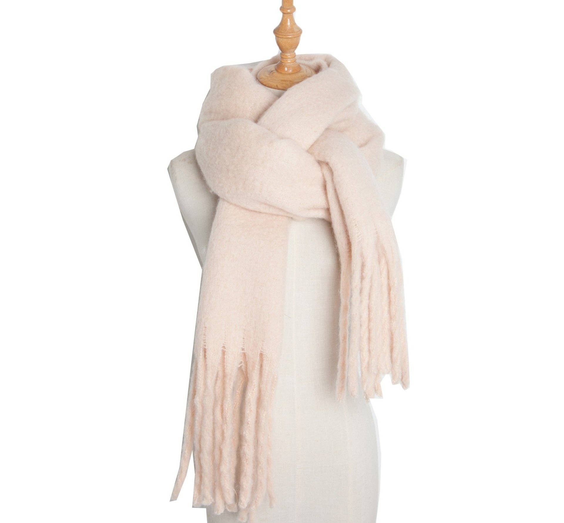 Solid Color Simple Tassel Scarves DPKS1011