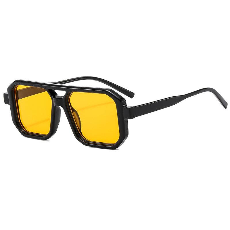 Vintage Pilot Style Rectangle Sunglasses for Women and Men