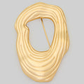 GOLD DIPPED TEXTURED OVAL BROOCH PIN