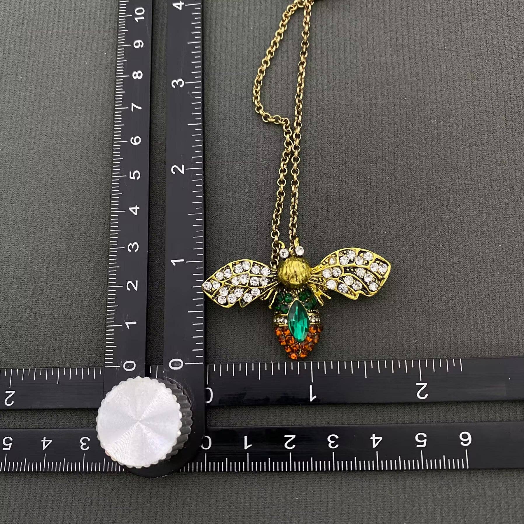 Vintage Rhinestone Bee Brooch