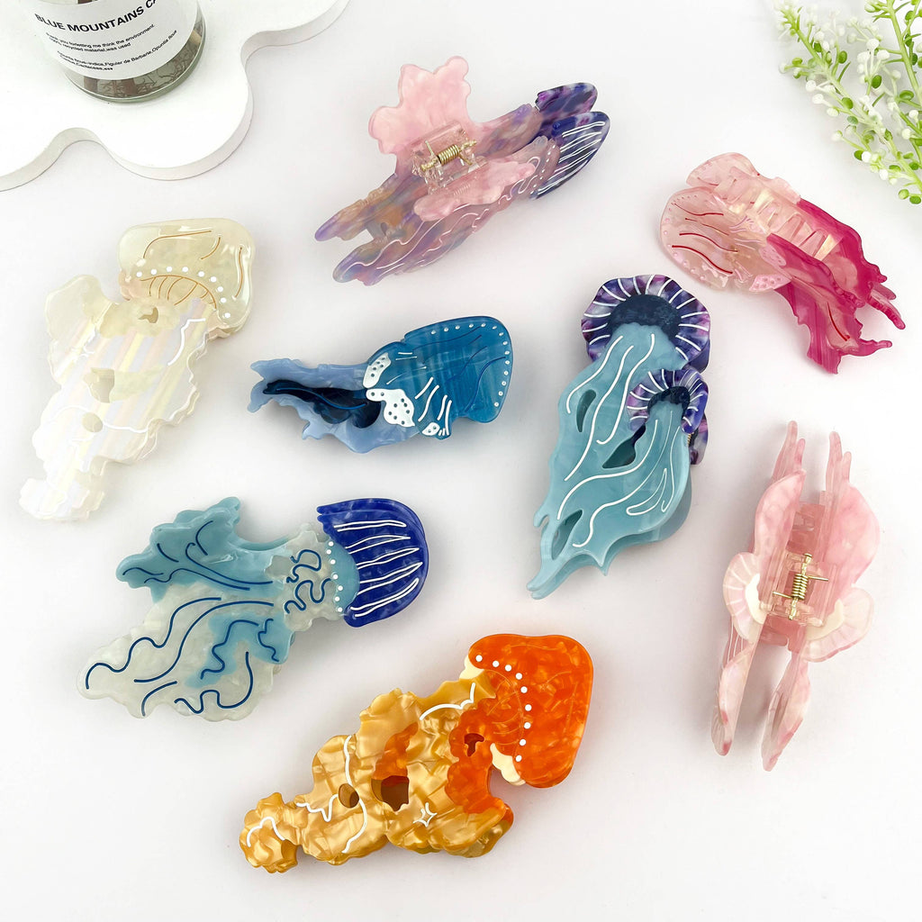 Graceful Jellyfish Acetate Hair Claw Clip