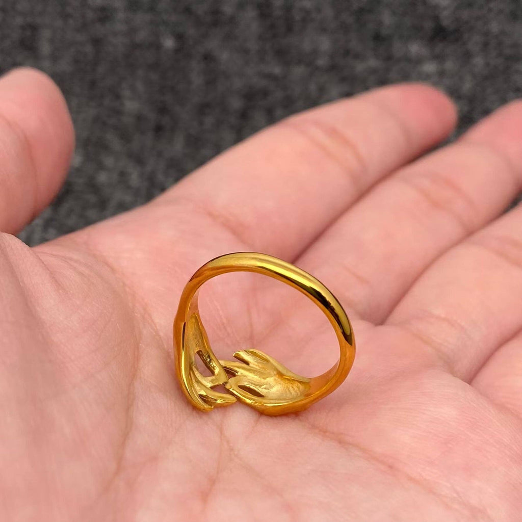OK Gesture 18K Gold Plated Stainless Steel Ring - FGS