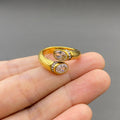 Cubic Zirconia Inlaid 18K Gold Plated S.Steel Ring - FGS