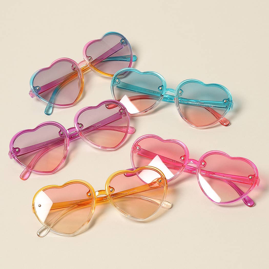 Kid's Heart Shaped Gradient Sunglasses