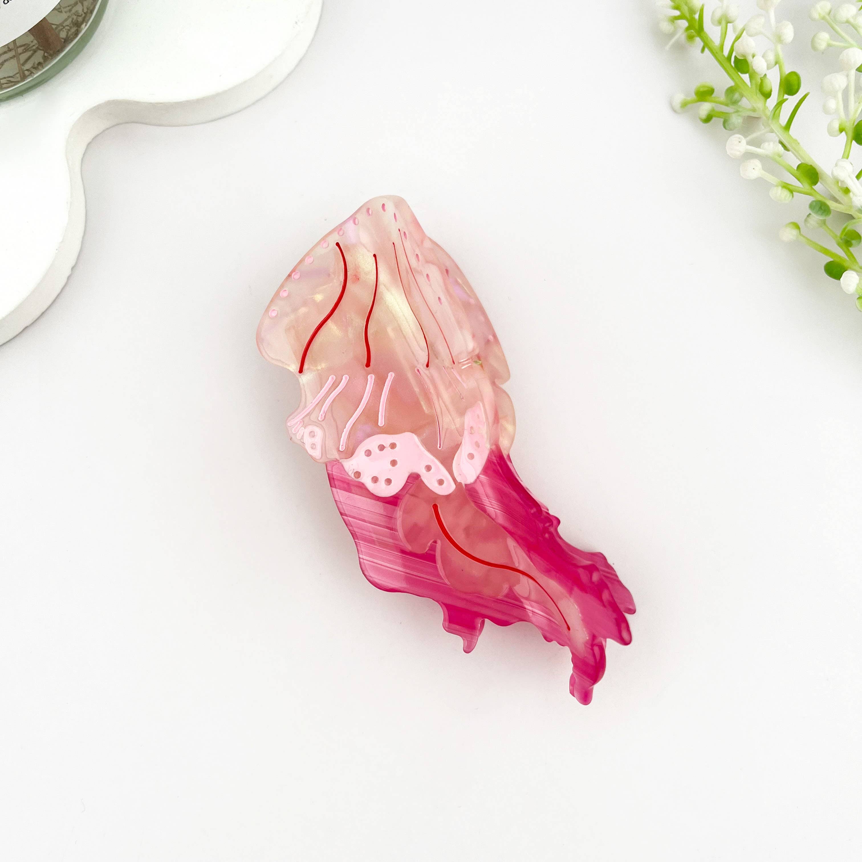 Graceful Jellyfish Acetate Hair Claw Clip