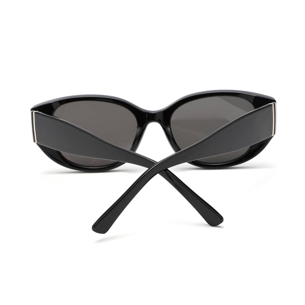 Women Cat Eye Sleek Angular Thick Frames Fashion Sunglasses