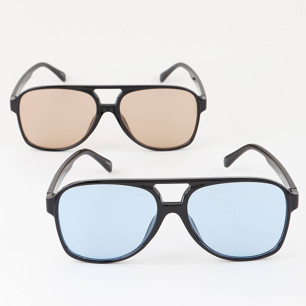 Bright Straight Aviator Sunglasses