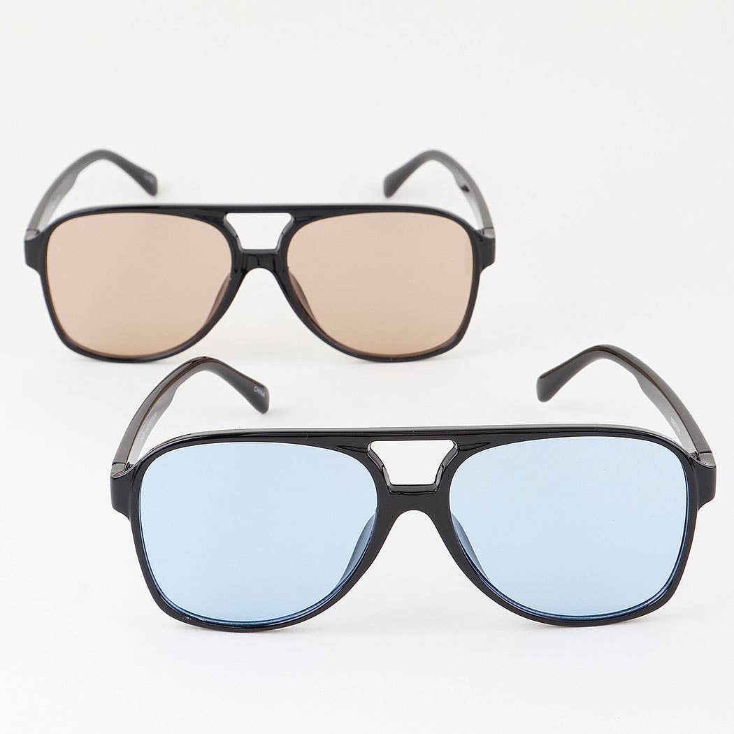Bright Straight Aviator Sunglasses