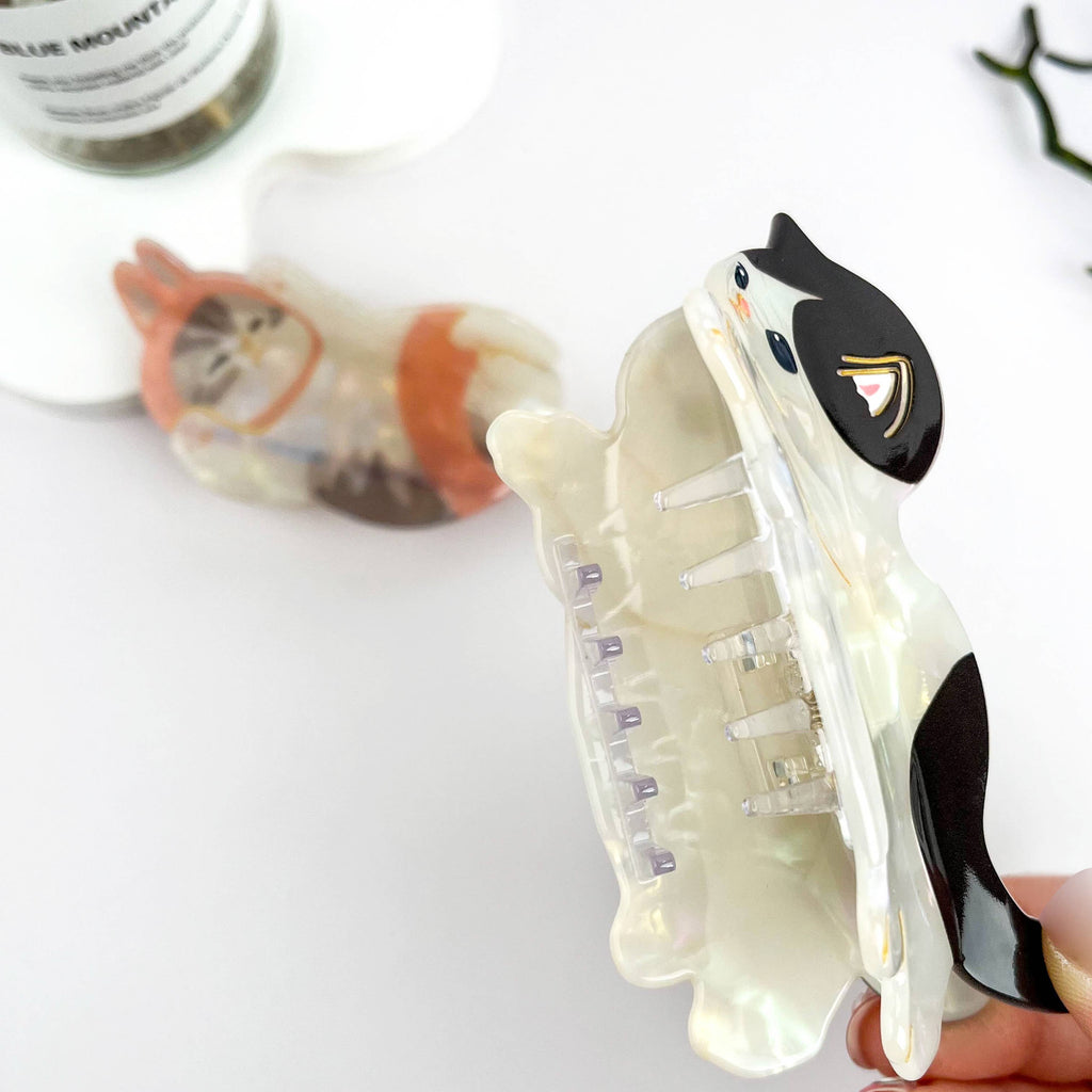 Lazy Cat Exquisite Acetate Animal Hair Claw Clip