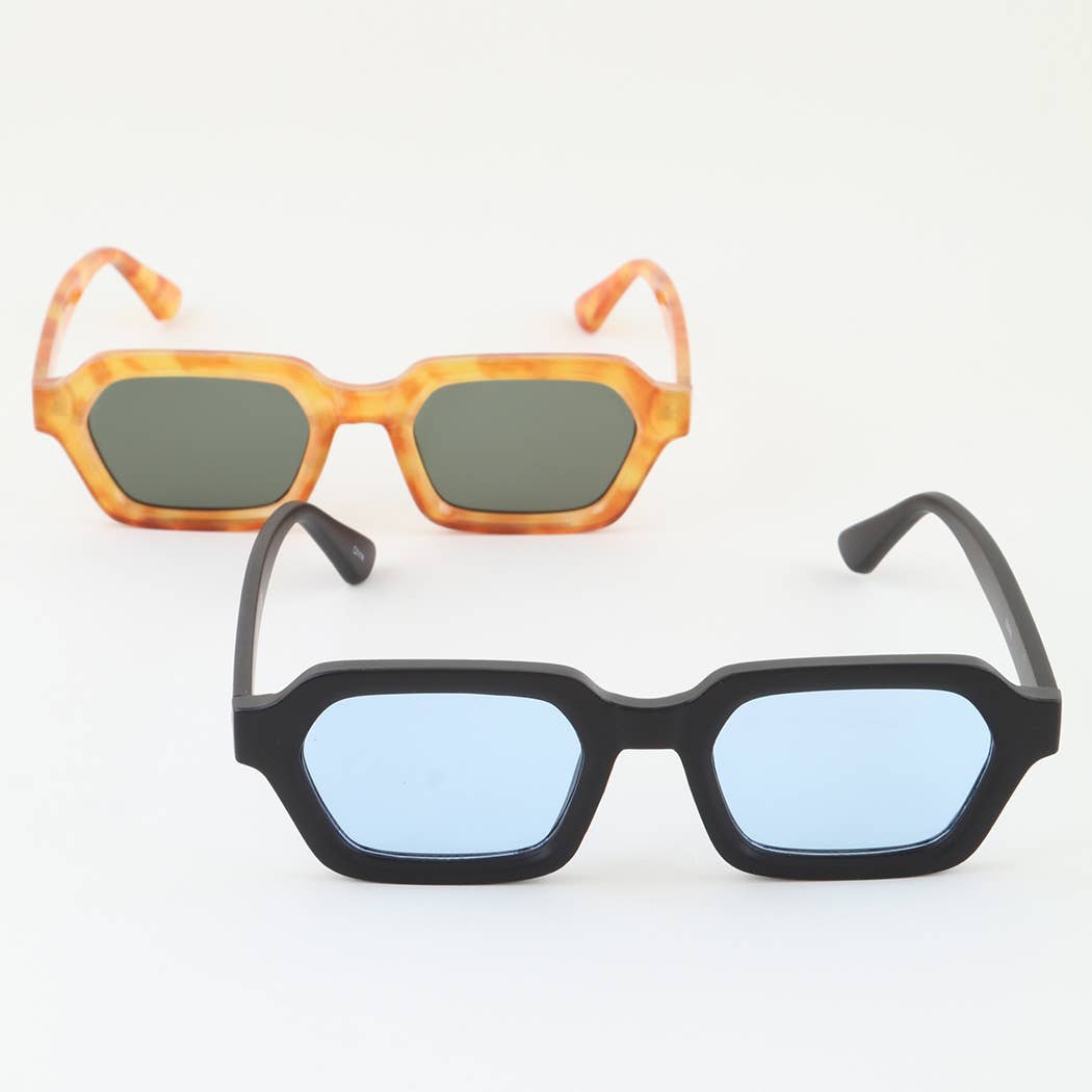 Simple Tinted Geometric Cut Sunglasses