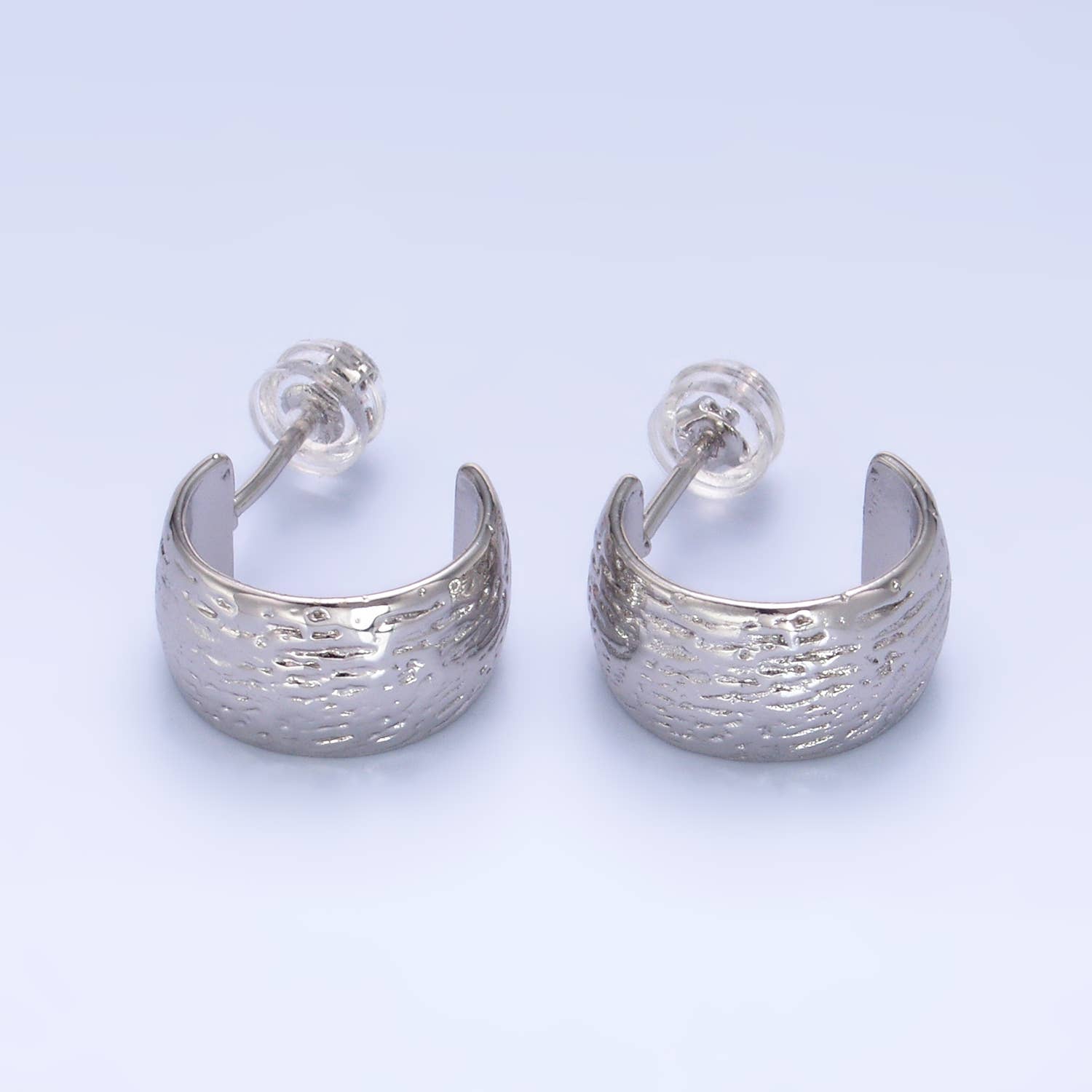 24k Gold Filled 15mm Textured C-Shape Hoop | AB1534 AB1548