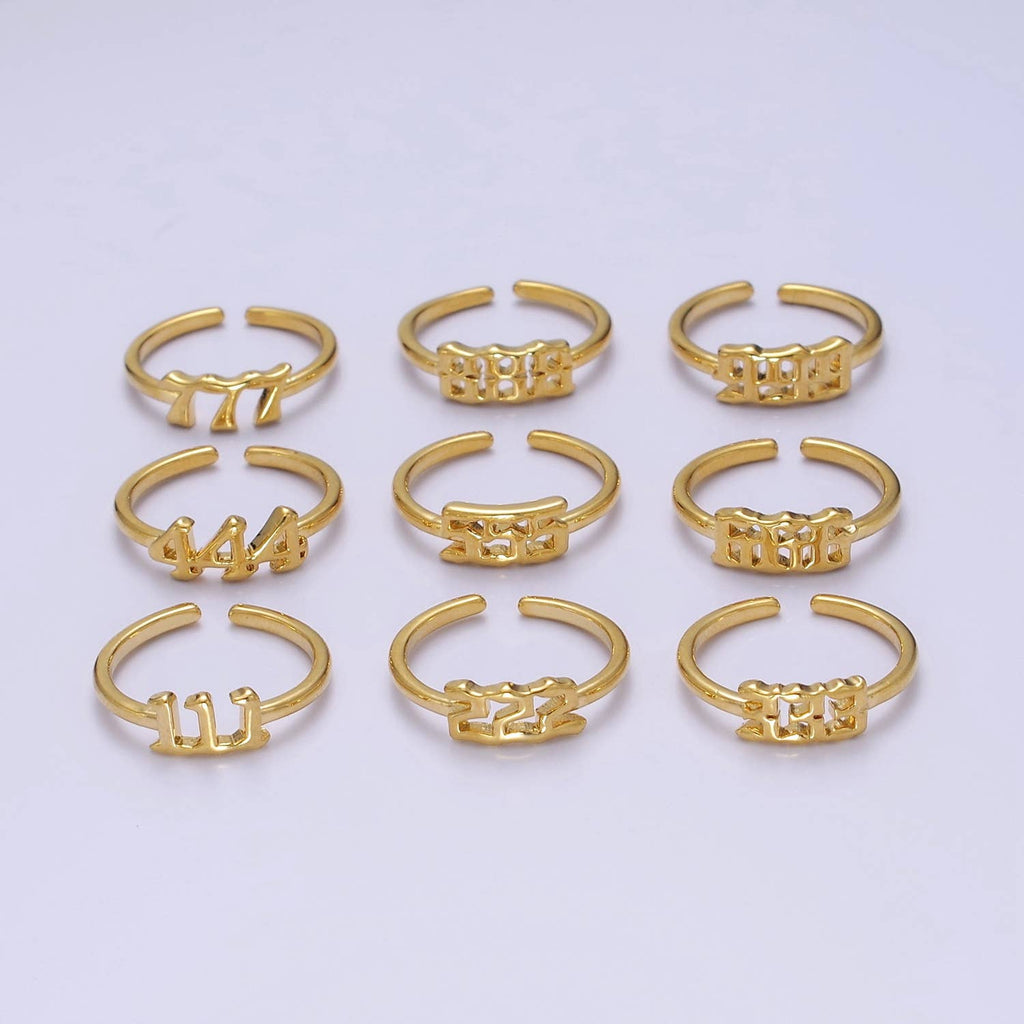 Gold/Silver Number Minimalist Casual Open Ring O2047~O2064