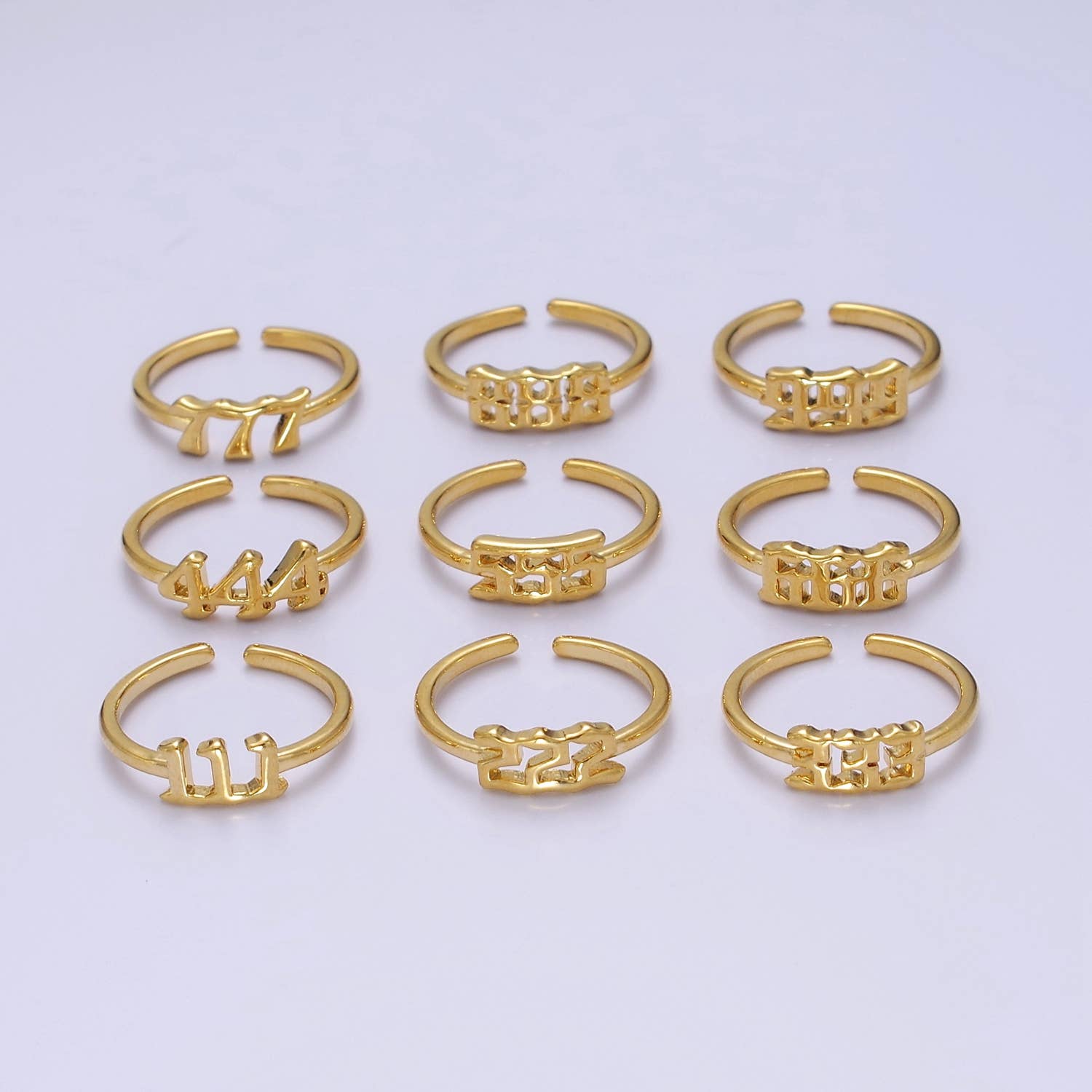 Gold/Silver Number Minimalist Casual Open Ring O2047~O2064