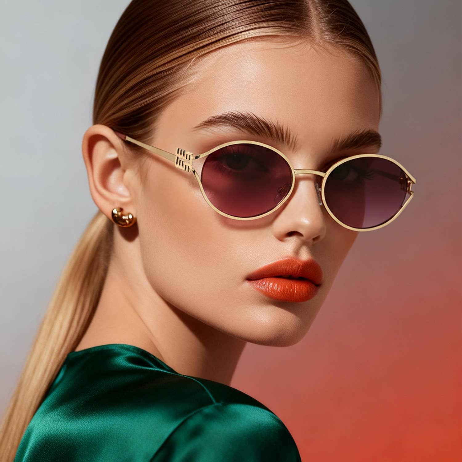 Vintage Oval Retro Fashion Round Sunglasses