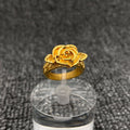 Vintage 18K Gold Plated Stainless Steel Rose Ring - FGS