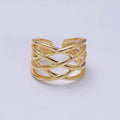 Gold Filled Geometric Multiple Band Statement Ring
