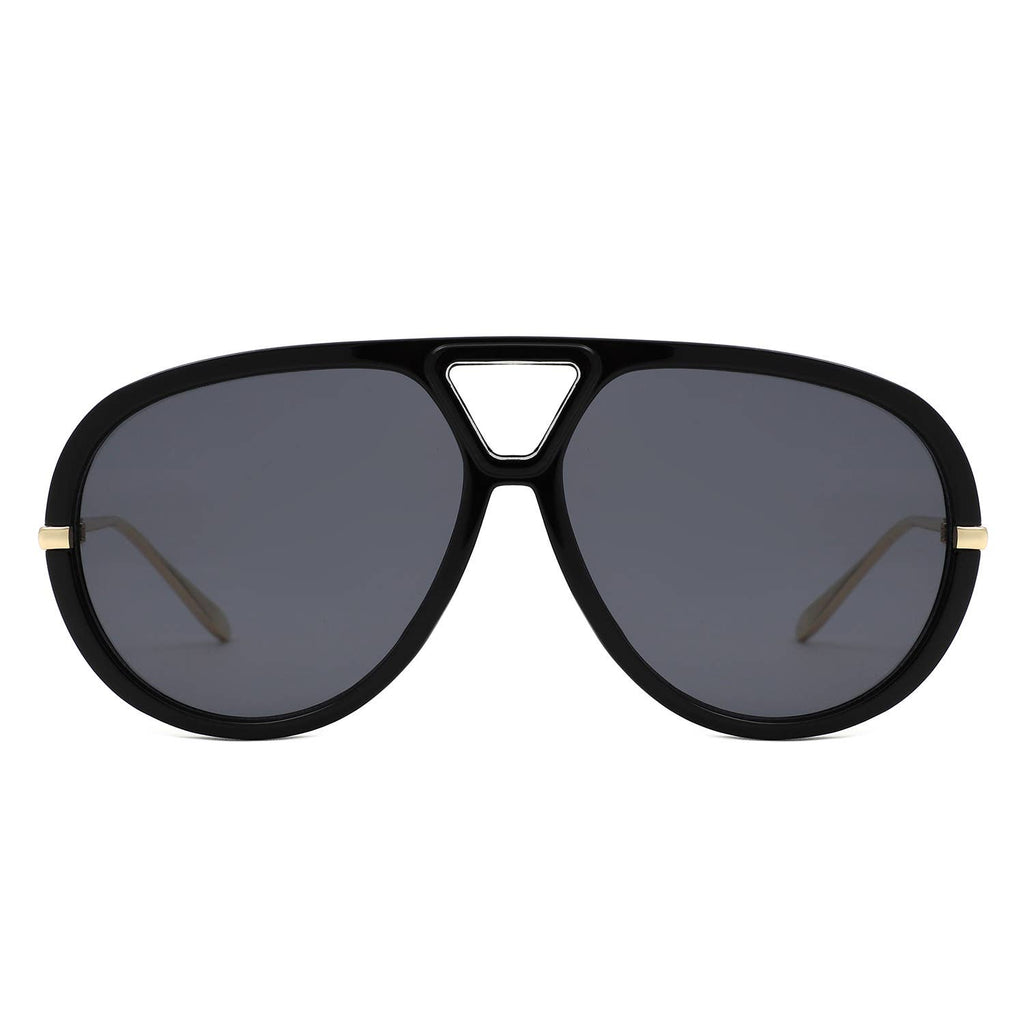Retro Double Bridge Bold Fashion Aviator Sunglasses