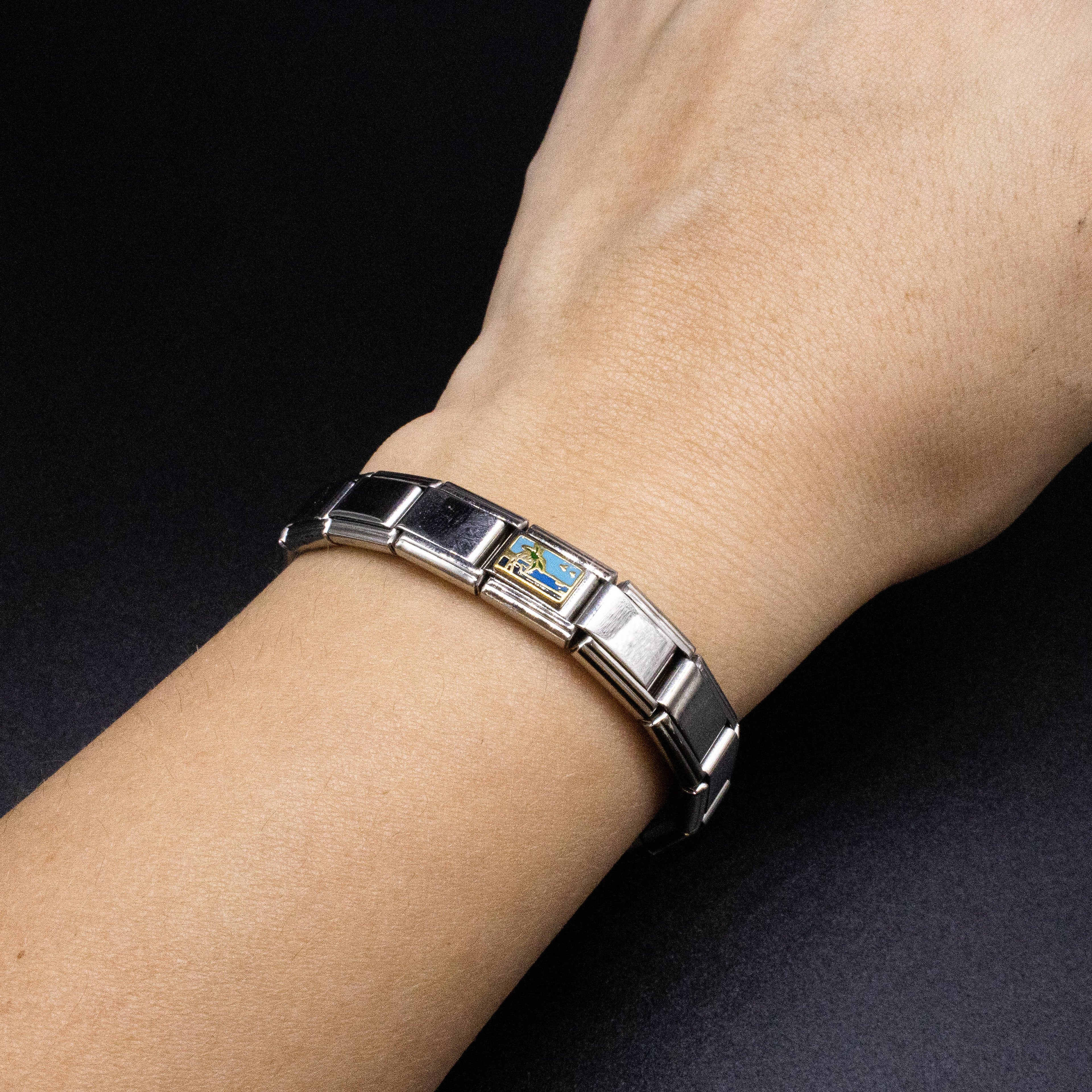 Italian Charm Bracelet Charms - 9mm Beach Palm Tree Links