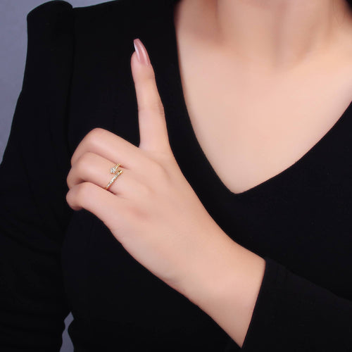 24K Gold Filled  Celestial CZ Paved Claw Ring | O825