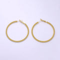 14K Gold Filled 50mm Rope Twist Hinge Minimalist Earrings