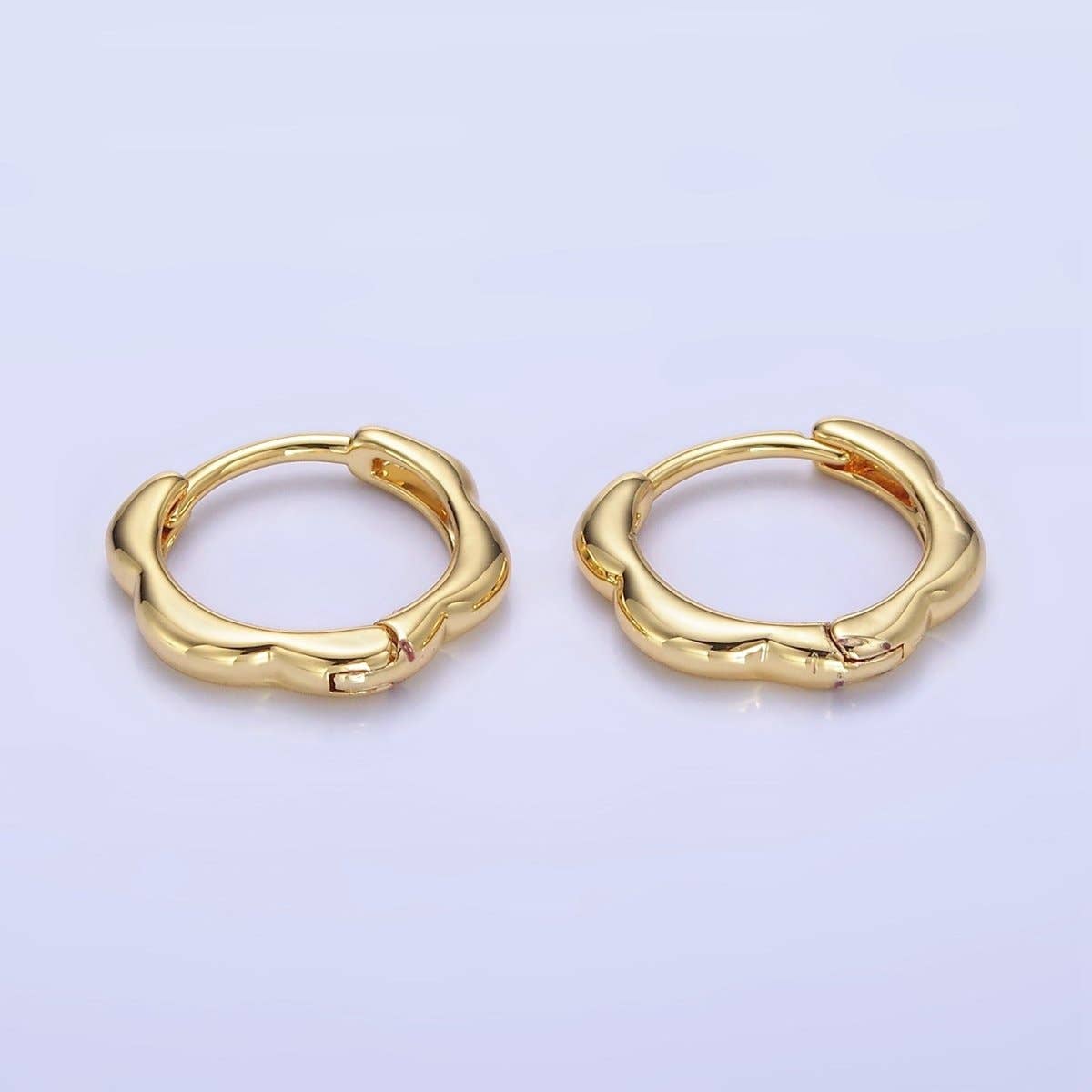 14K Gold Filled 13mm Rounded Huggie Earrings in Gold & Silver | P478 P479