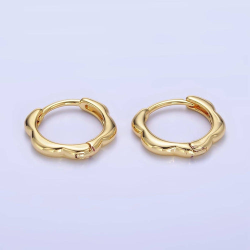 14K Gold Filled 13mm Rounded Huggie Earrings in Gold & Silver | P478 P479