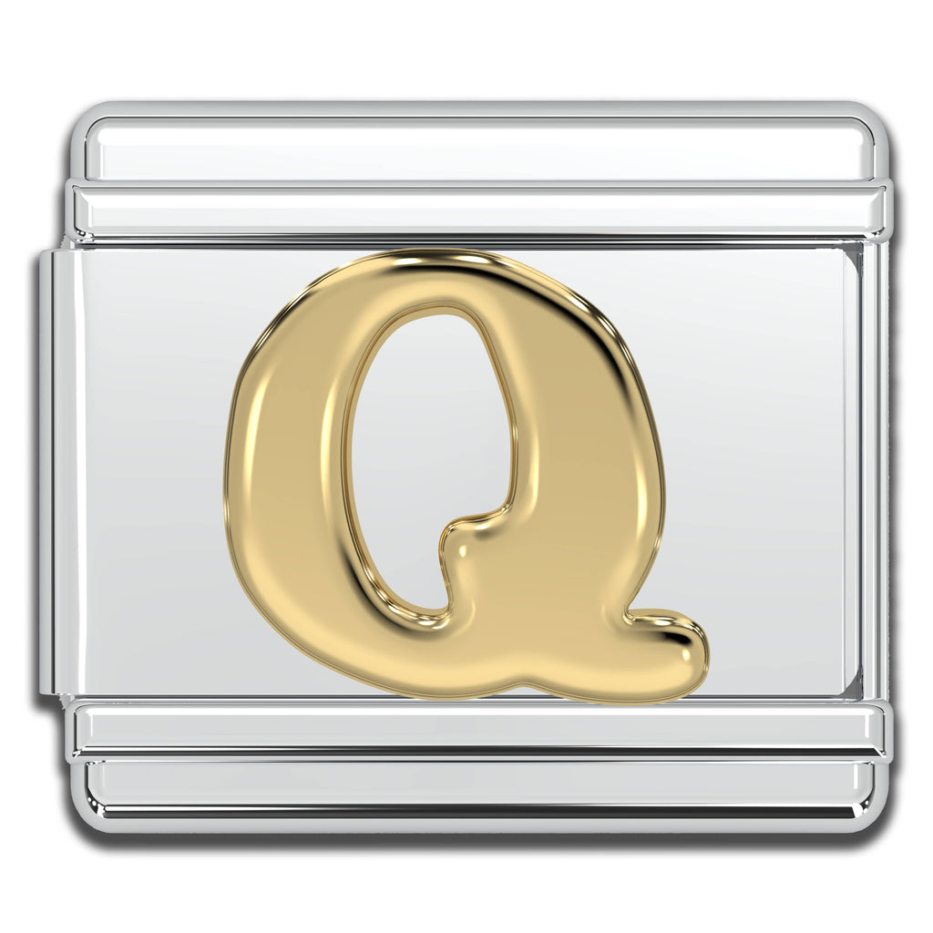 Italian Charm Letters A-Z - 9mm Gold Bracelet Charms