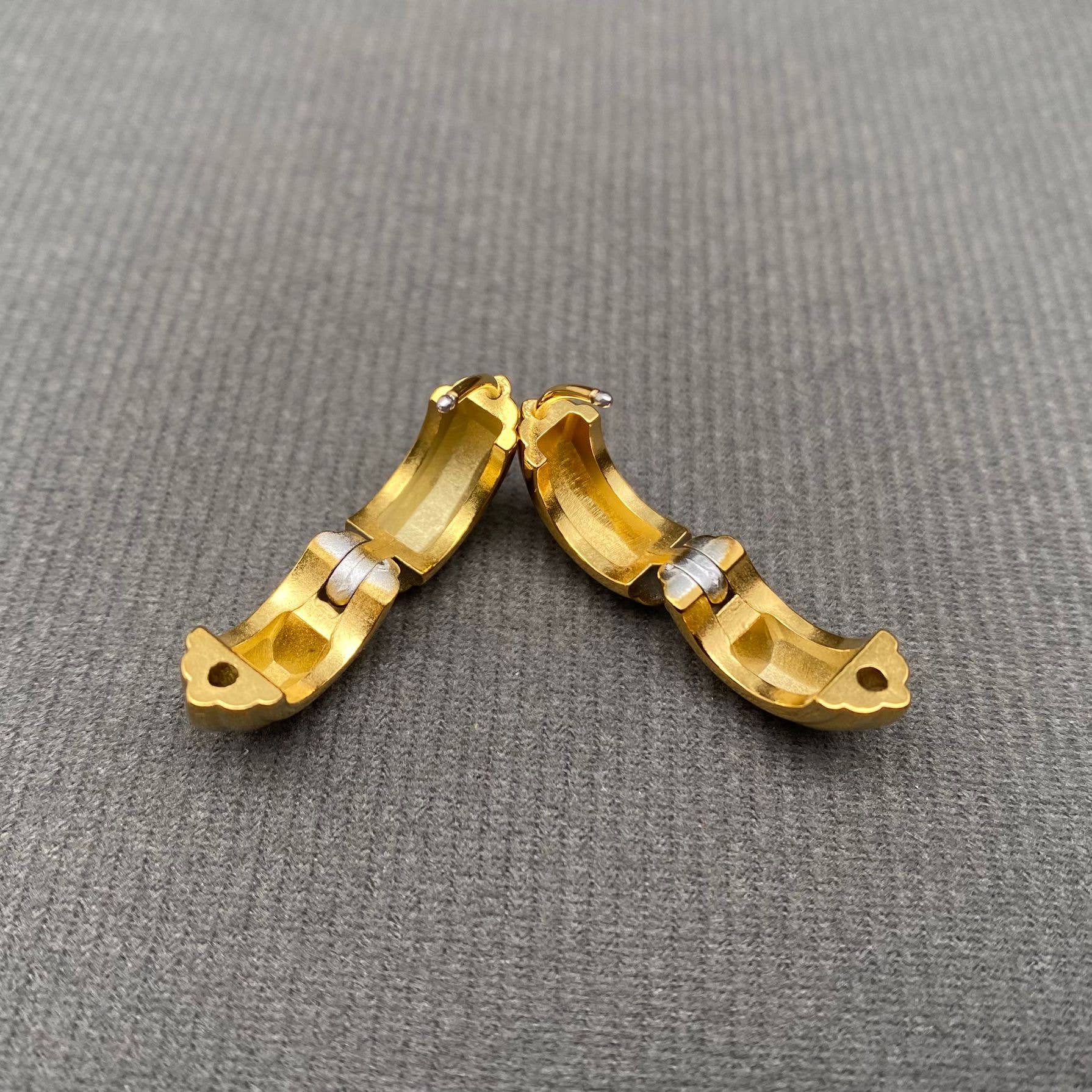 18K Gold Plated Stainless Steel Hoop Earrings - FGS