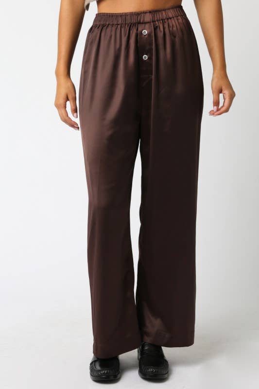 Evelyn Satin Wide-Leg Pants