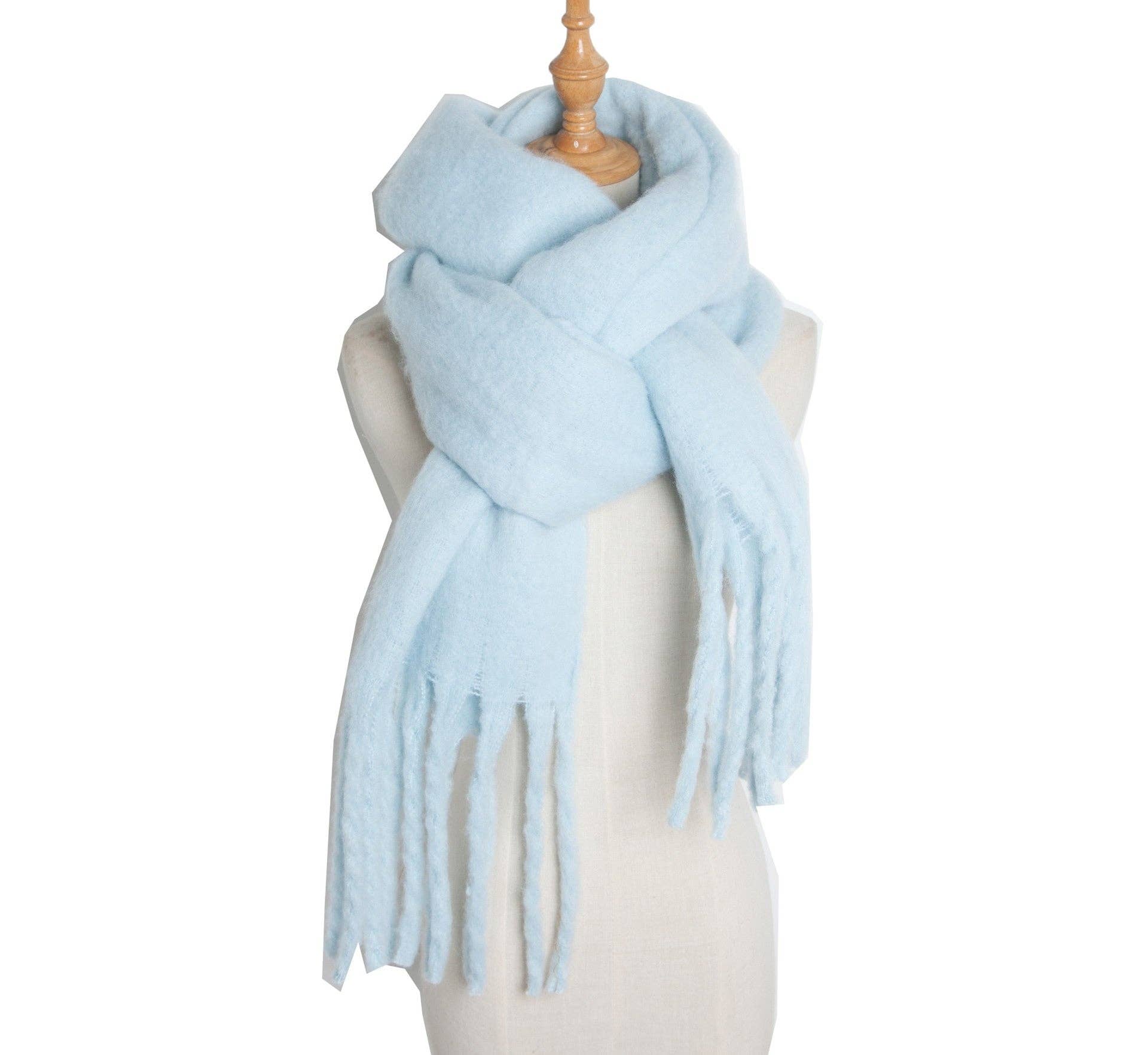 Solid Color Simple Tassel Scarves DPKS1011