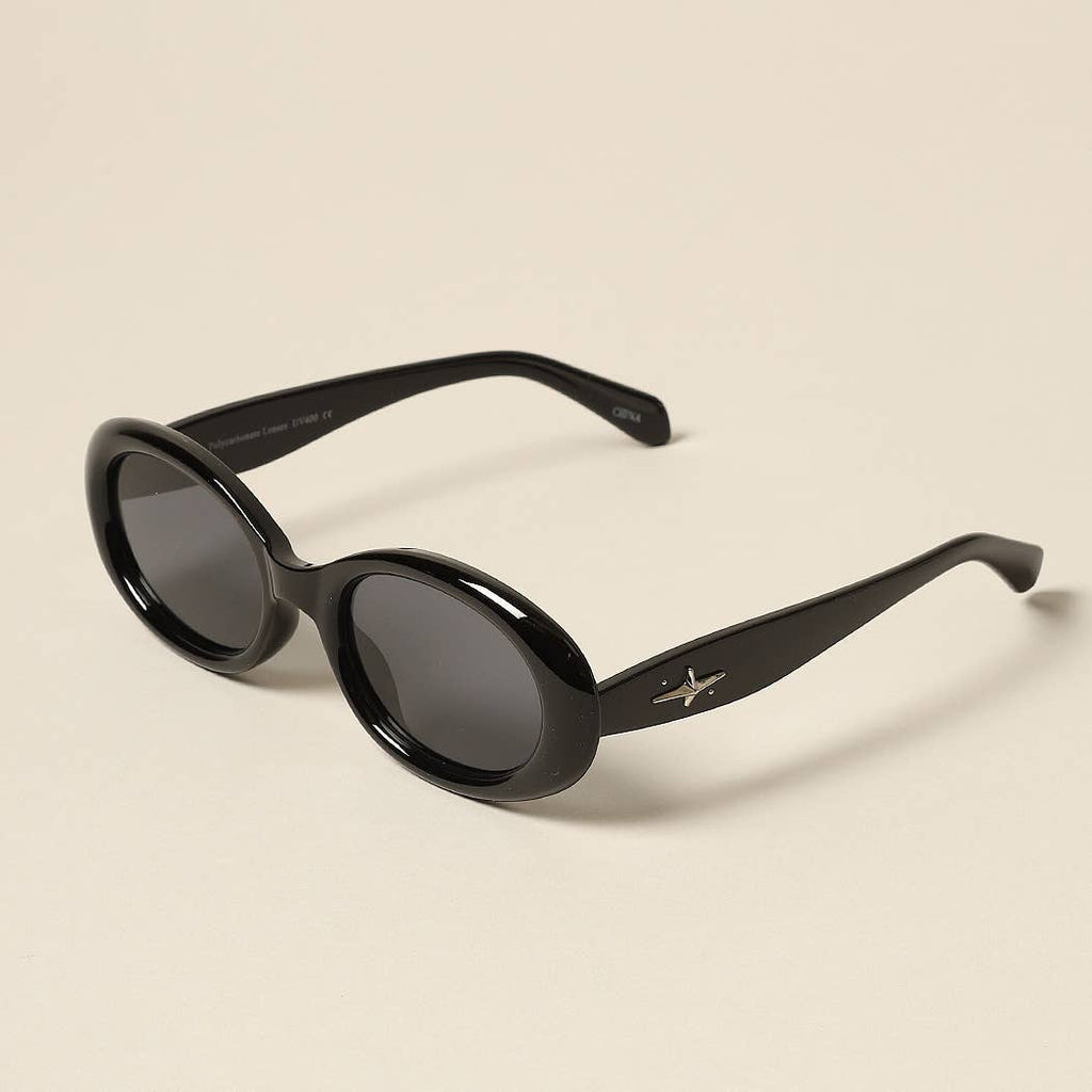 Women's Trendy Oval Glitter Sunglasses